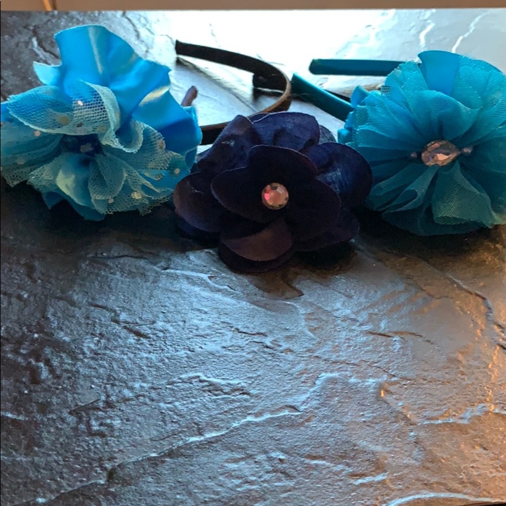Turquoise and navy blue head bands